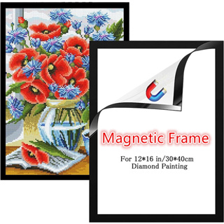 2 Pack Diamond Painting Frames, Frames for 30x40cm/12x16in Diamond Painting  Canvas, Self Adhesive Diamond Magnetic Art Frame, Frames for Wall Window
