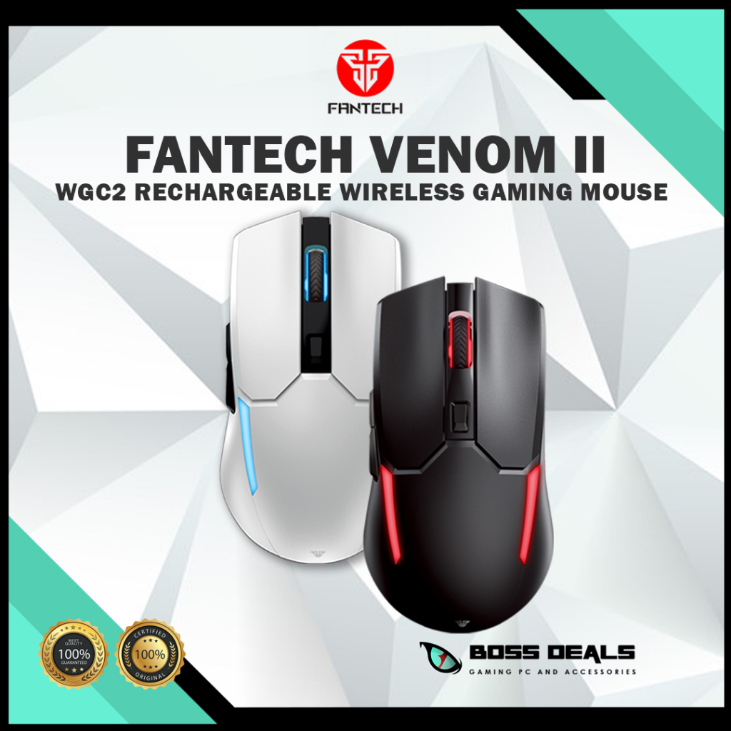 FANTECH VENOM II WGC2 RECHARGEABLE WIRELESS GAMING MOUSE Shopee