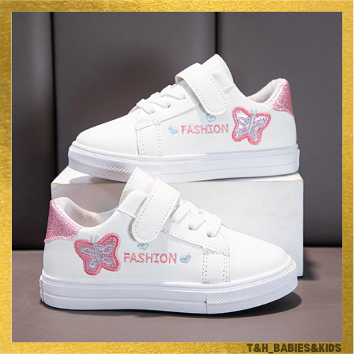 【TH.Baby】New Fashion Girl Fashion Kids Plain White Shoes With Beautiful ...