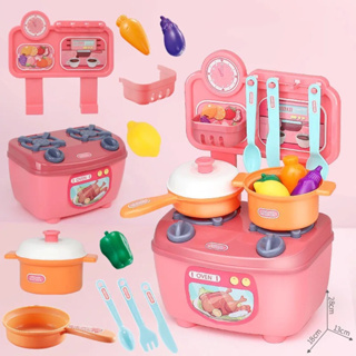 Mini Kitchen Set to Make Real Food Cooking Electric Furnace Stainless Steel  Supplies Play House Toys for Girls Boys Kids Gifts