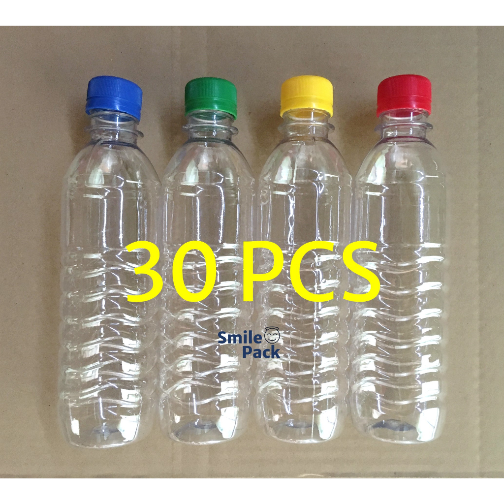 350ml PET Plastic Bottle with COLOR Caps 350 ml - BOX of 30 pcs GREEN