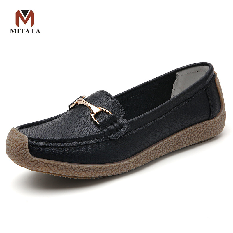 MITATA Quality Leather Loafers Women Shoes | Shopee Philippines