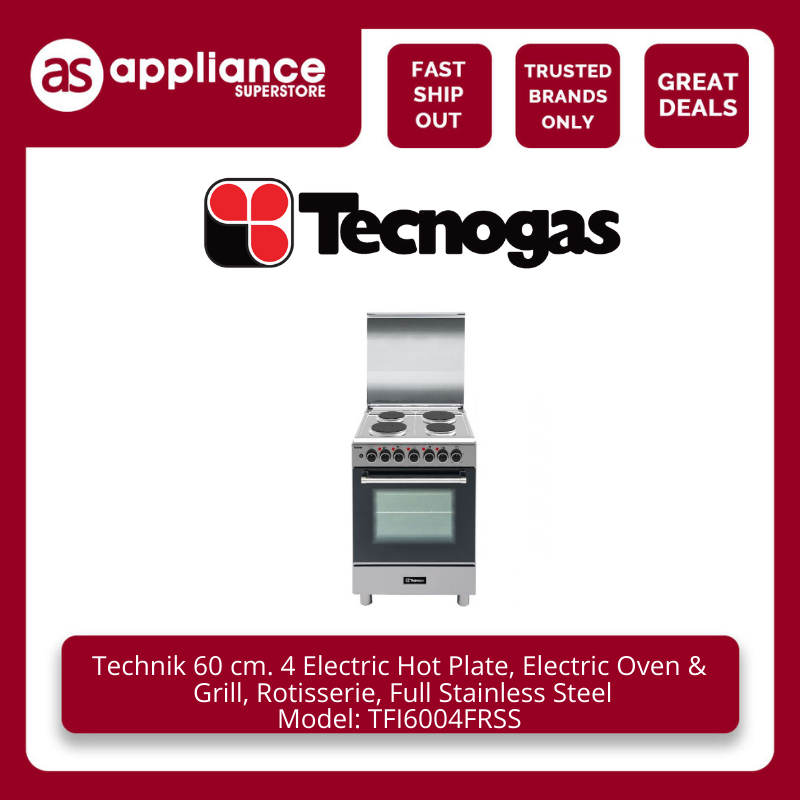 Technik 60 cm, 4 Electric Hot Plate, Electric Oven & Grill TFI6004FRSS