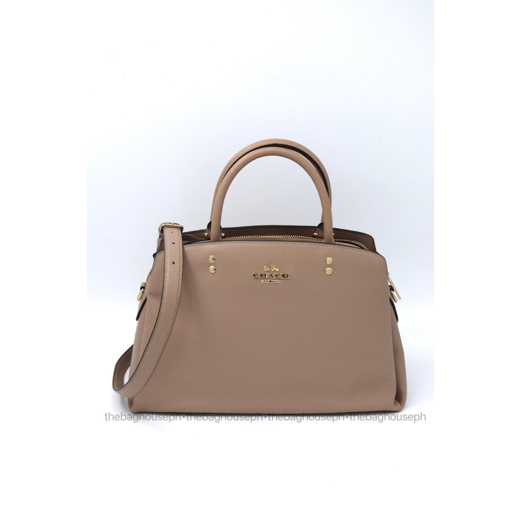 Coach Lillie Carryall Large Convertible Satchel Shoulder Bag Taupe