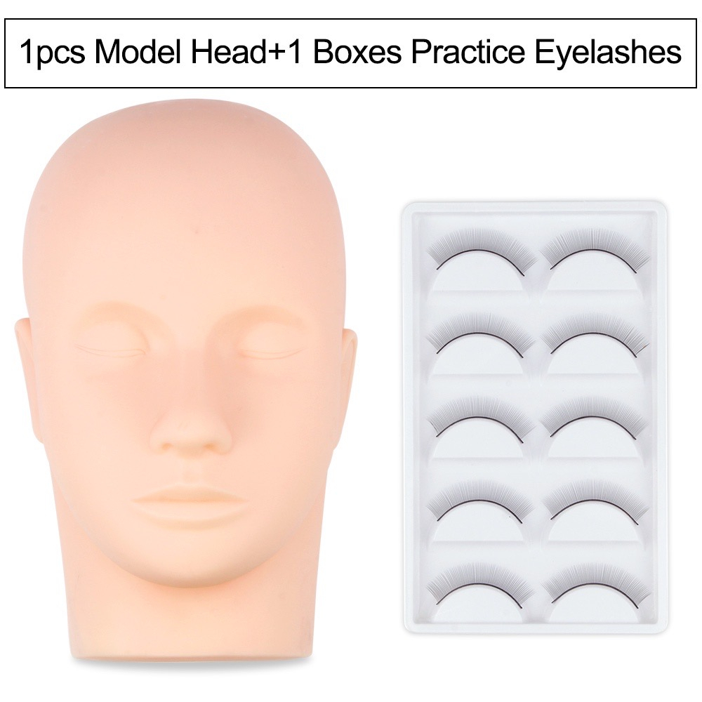Practice False Eyelashes With Silicone Mannequin Model Training Set ...