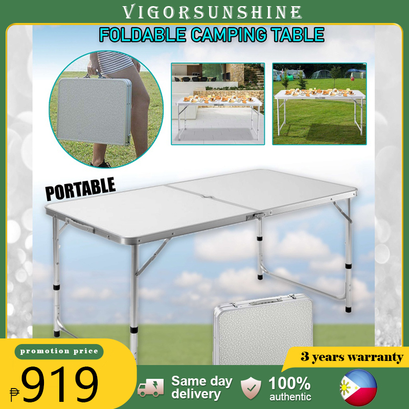 120 X 60CM FOLDING CAMPING TABLE Outdoor Table Adjustable Height