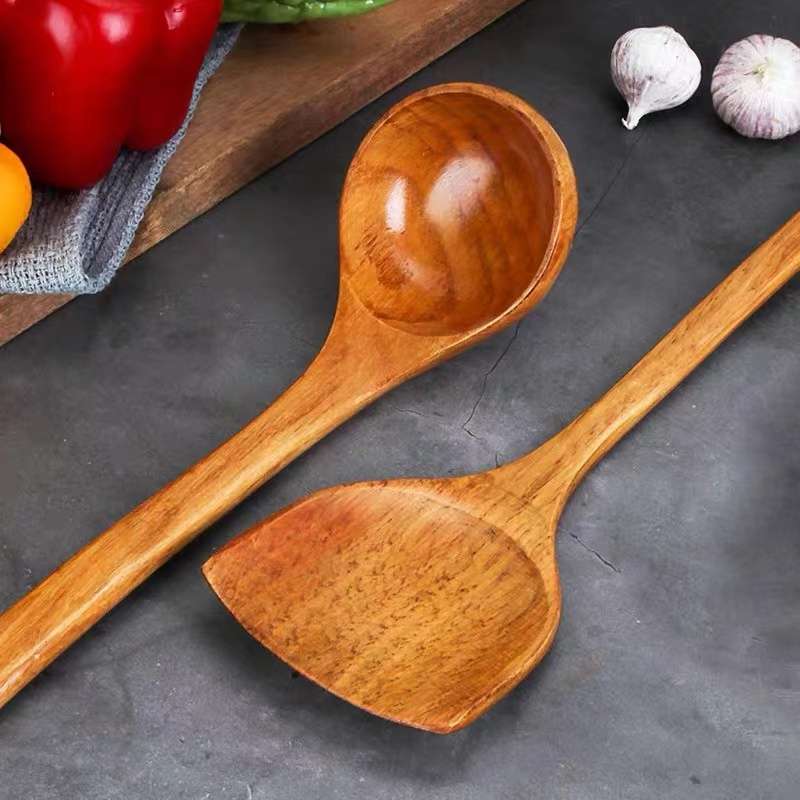 【4in1】 4-item kitchenwares Wooden Spatula Wooden sandok Rice Paddle ...