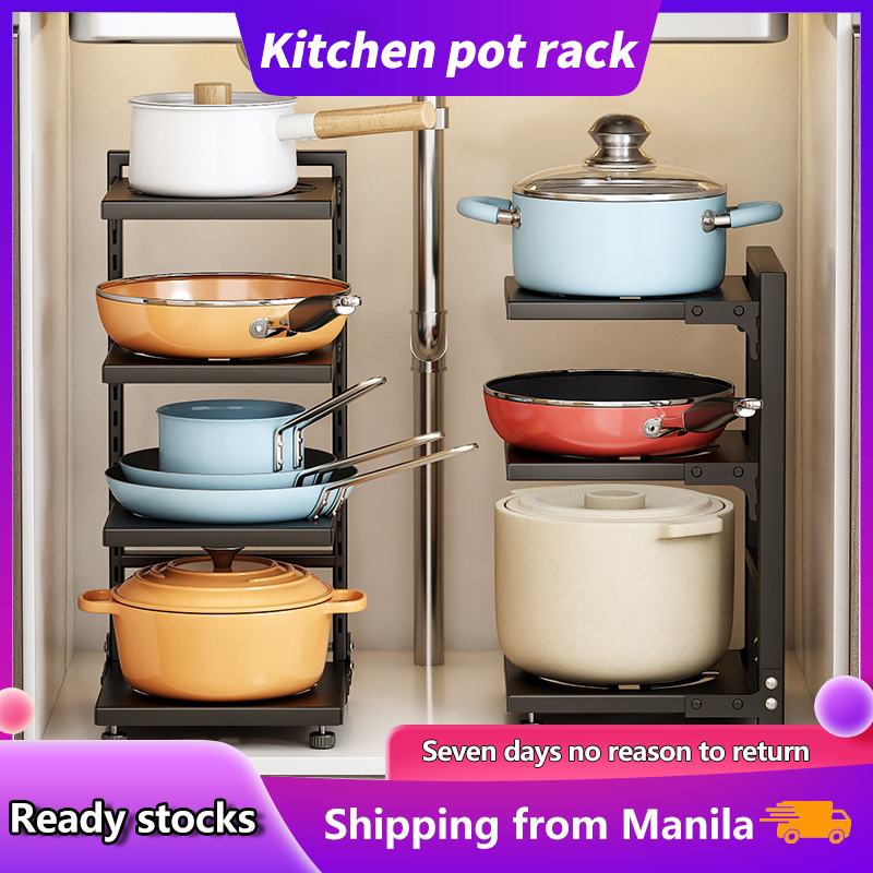Free Shipping Kitchen rack Kitchen Pan Organizer 2-4 layer Pot Rack ...