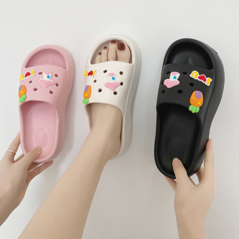 Korean fashion crocs platforms heel sandal for woman rubber woman