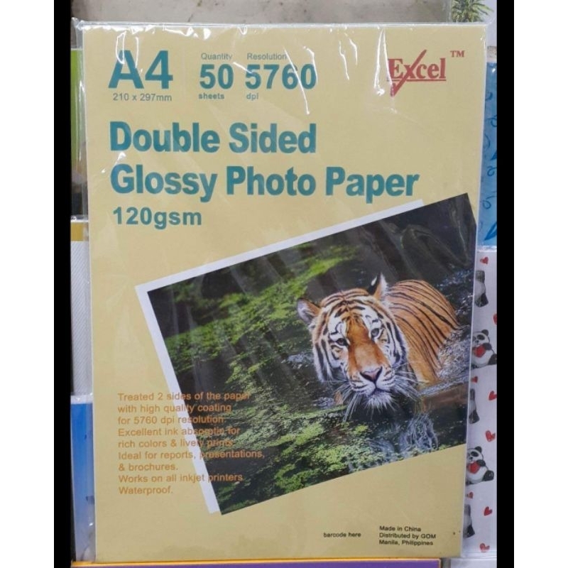Excel Double Sided Glossy Photo Paper 120gsm 5760dpi 50 sheets