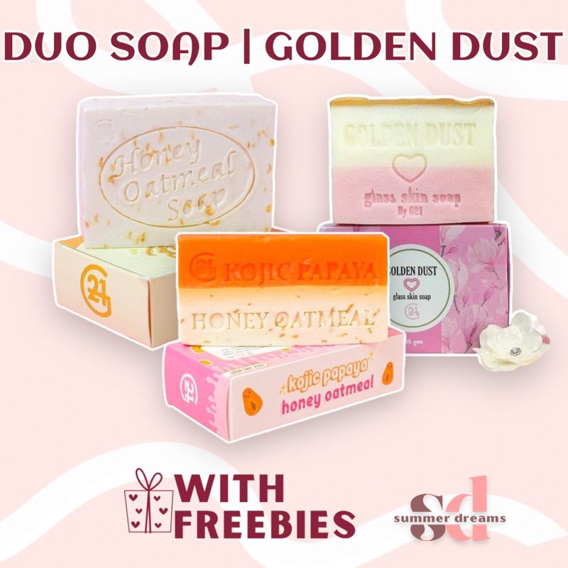 G21 Kojic Papaya Honey Oatmeal DUO Soap Golden Dust Kojic Soap