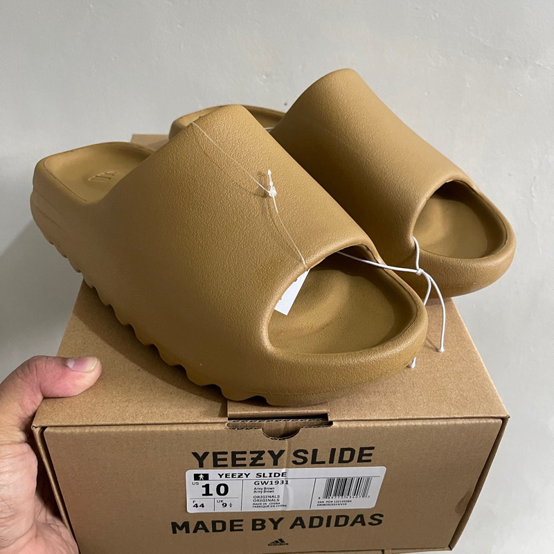 adidas gazelle silver green womens Yeezy Slide “Ochre”