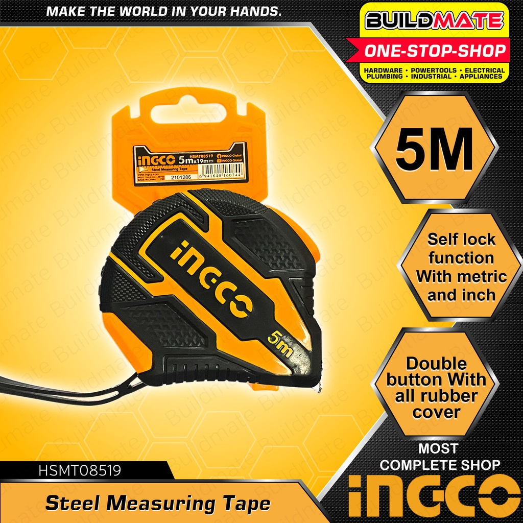 BUILDMATE Ingco Self Locking Steel Measuring Tape Measure 10M | 5M | 3M ...
