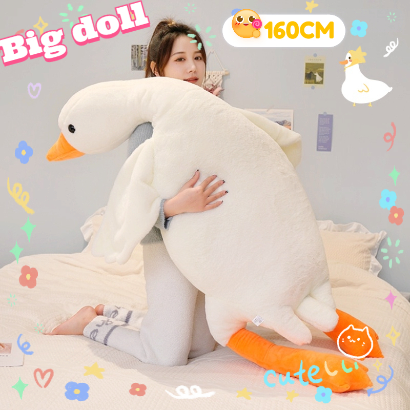 Goose Doll White 50-160CM Big Doll Stuff Toy Soft Long Pillow Giving A ...