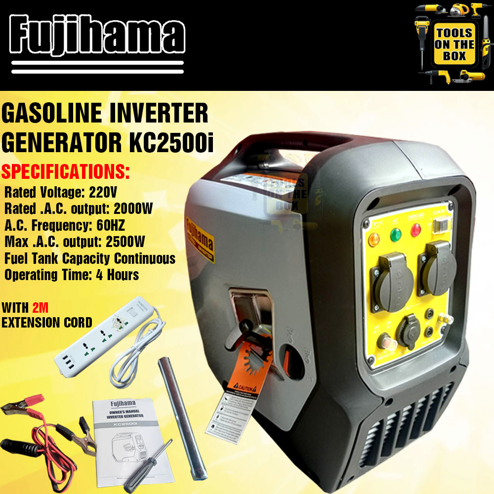 FUJIHAMA Gasoline Generator Inverter KC2500i with 2M Extension Cord