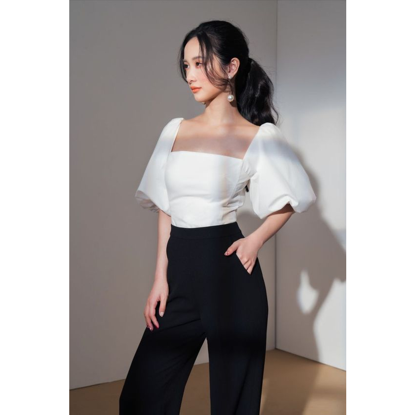 Puff Sleeve Squareneck Blouse Top Office Top - Agatha | Shopee Philippines