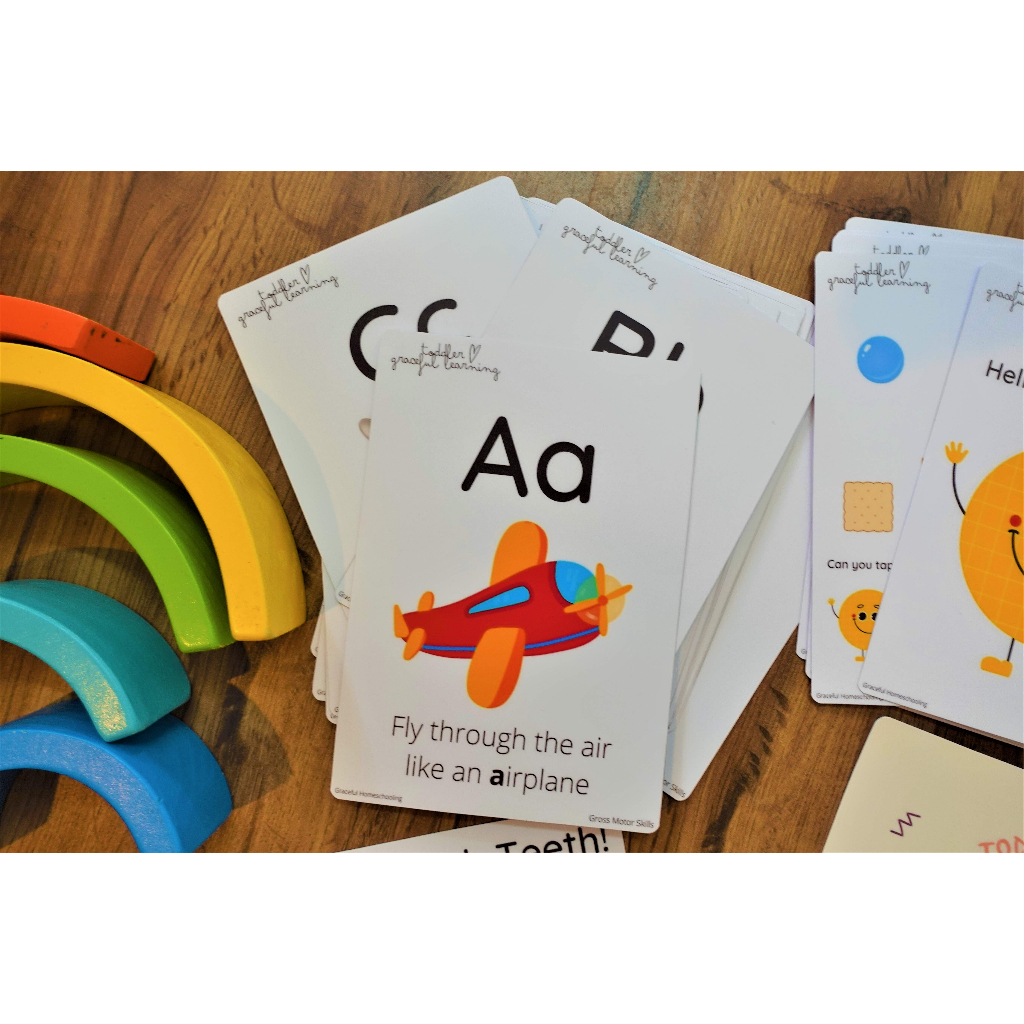 Alphabet Flashcards (ABC cards, Gross motor cards, flashcards for kids