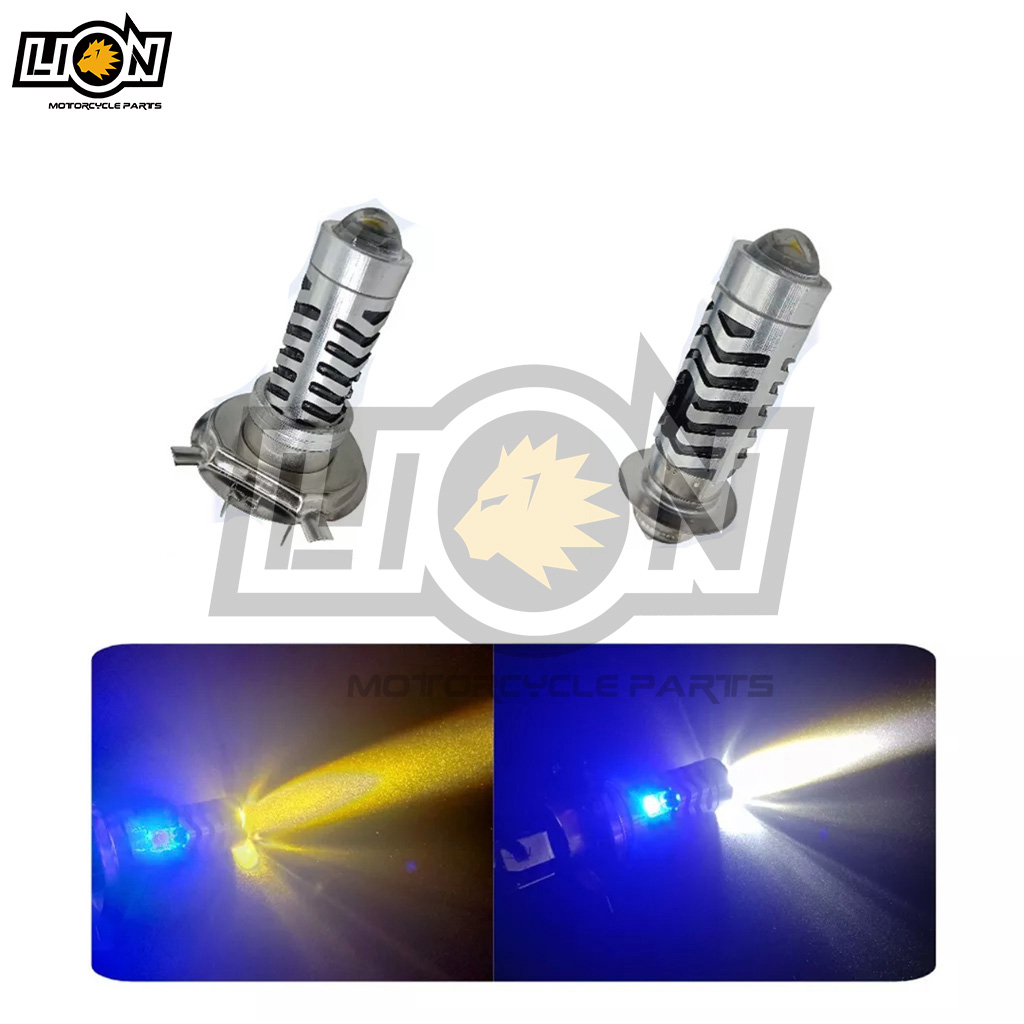LION Motorcycle Mini Driving Light Hi/Lo Headlight With Blue Park Light