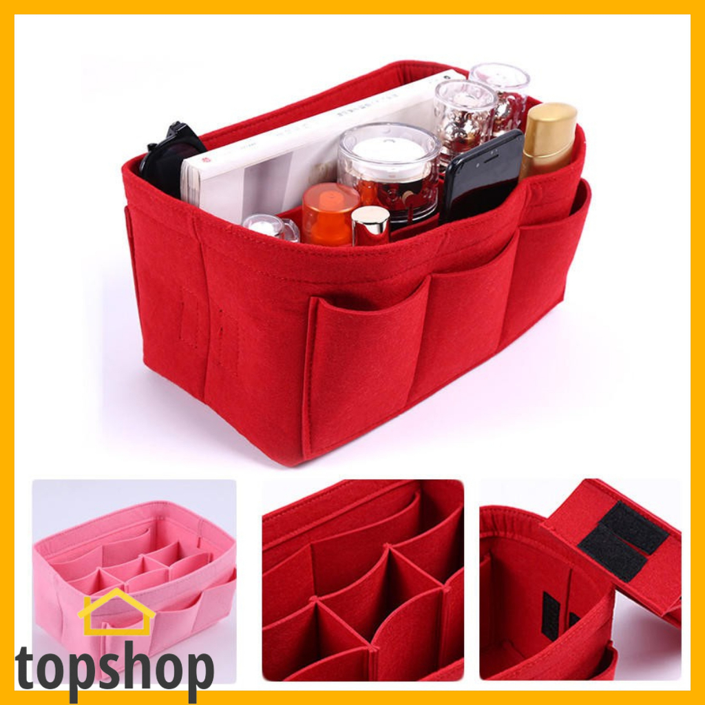 Felt Makeup Bag Organizer Insert Handbag Travel Inner Purse