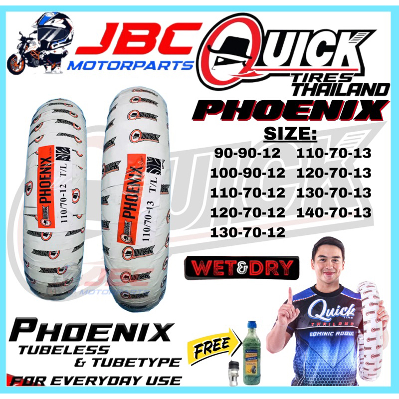 Quick Phoenix Motorcycle Tire by 12 13 NMax Zoomer TubelessFree Pito