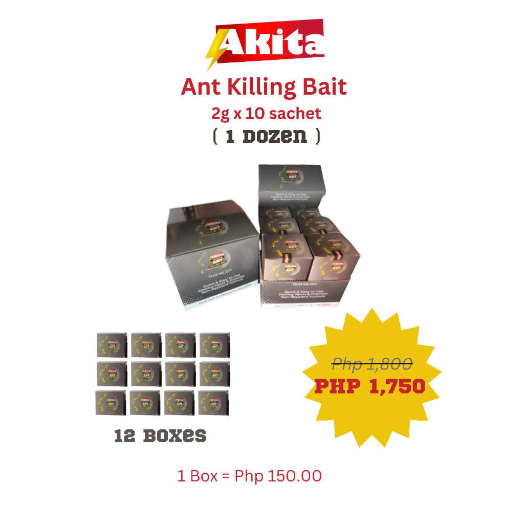 Akita Ant Killing Bait 2g x 10 Sachet ( 1 DOZEN ) | Shopee Philippines