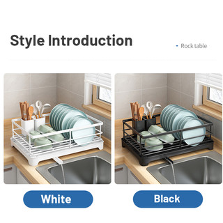 CHIT Dish Rack with Drip Plate Rotatable Drain Rack Stainless Dish ...