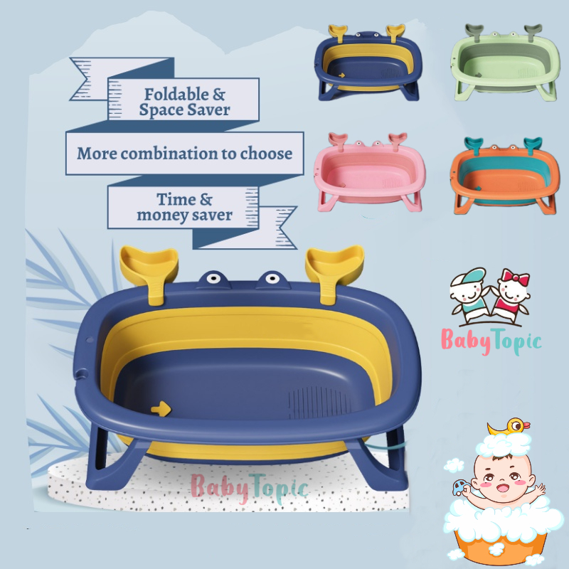 Adjustable Baby Bathtub 2PCS/SET Baby Bathtub Foldable Pink&Blue Baby