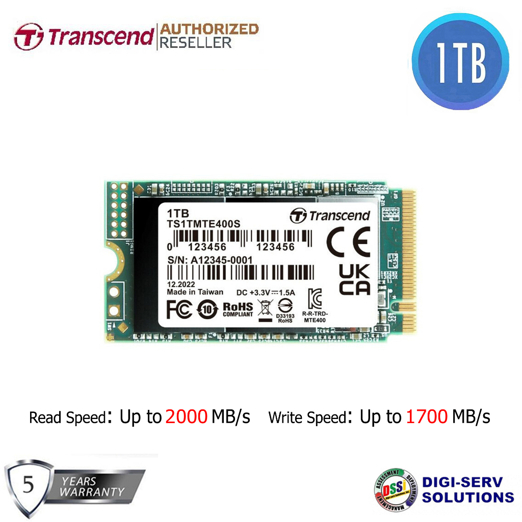 Transcend 1tb Mte400s Ssd M2 2242 Pcie Gen3x4 Nvme 3d Tlc Dram Less Ts1tmte400s Shopee 1335