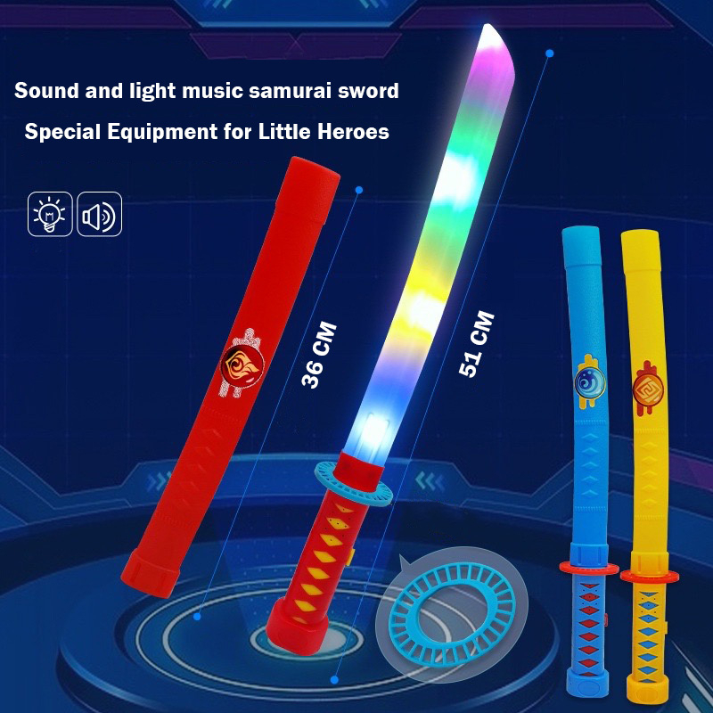 Acousto Optic Sword Weapon Cosplay Samurai Ninja Prop Toys For Kids