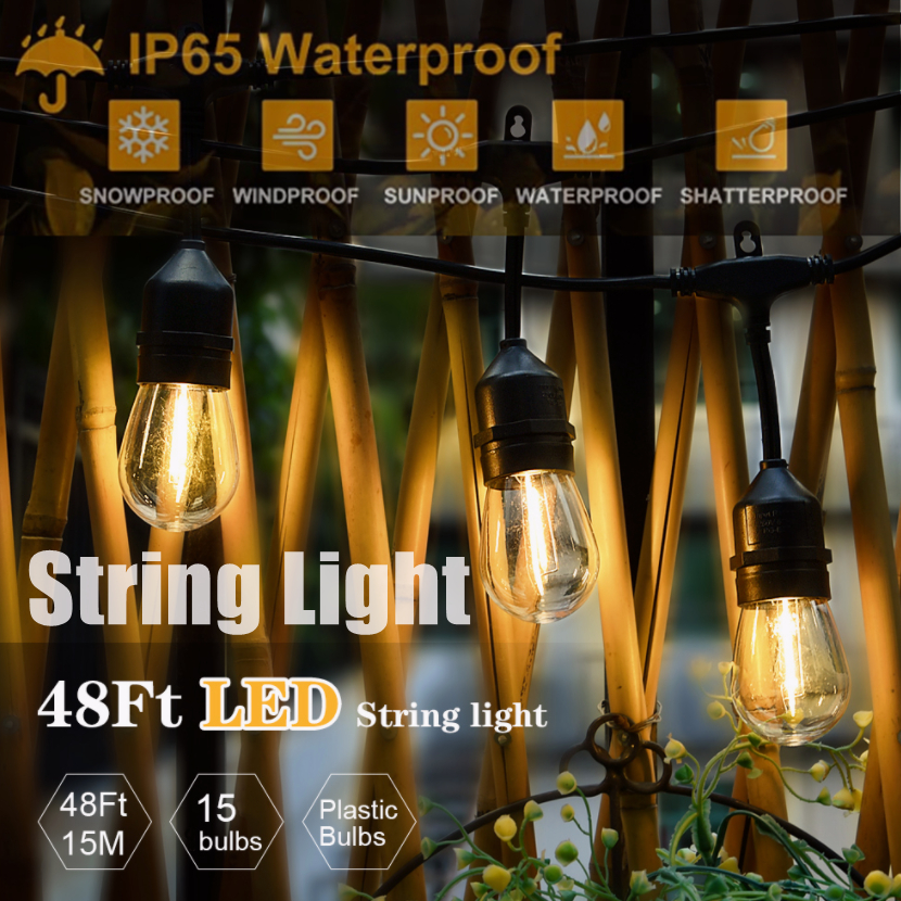 5m10m String lights Commercial Grade Waterproof Outdoor Light String