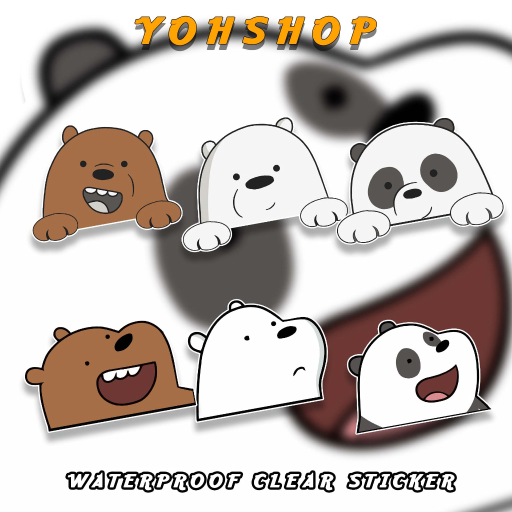 Cartoon Network We Bare Bears Sticker For Tumbler Aquaflask Car Sticker ...
