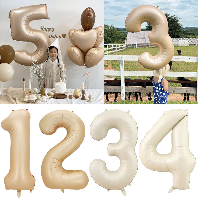 Creamy White 3 Number Balloon - Simple & Elegant Party Decor - View #9