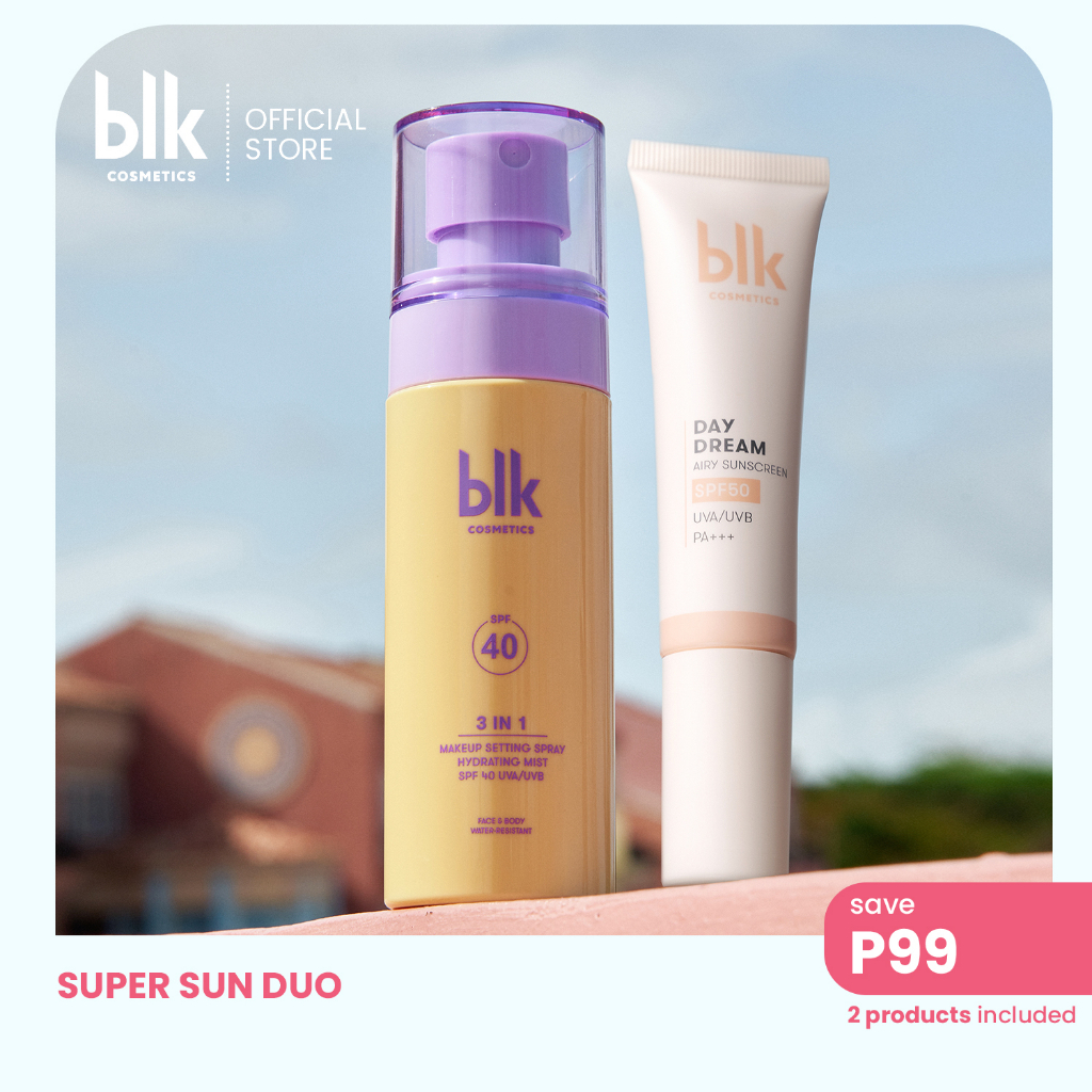 blk cosmetics fresh sheer sunscreen spf 50 + 3in1 setting spray