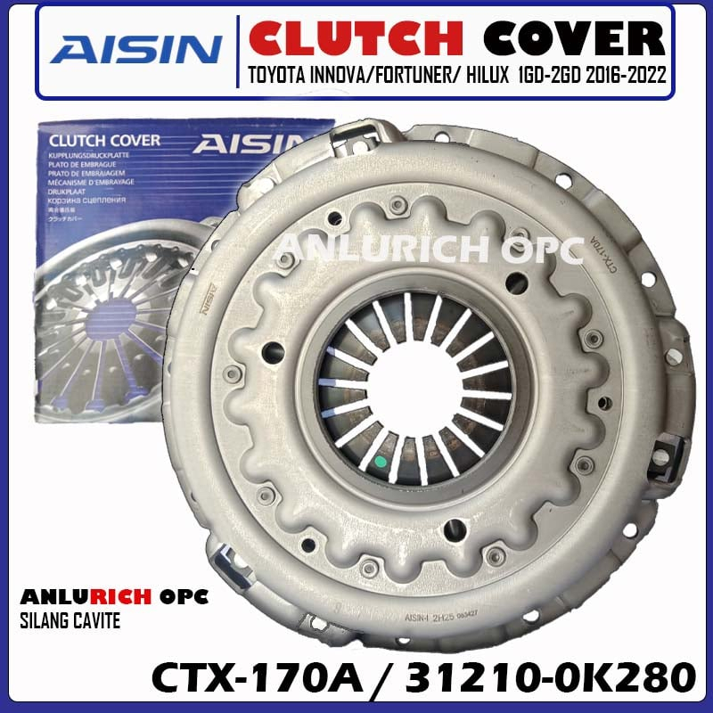 AISIN CLUTCH COVER TOYOTA INNOVA/FORTUNER/HILUX 1GD-2GD '16-'22 / HIACE ...