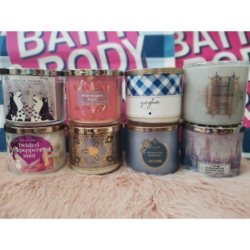 AUTHENTIC BATH & BODY WORKS 3wick candle (411g/14.5oz) Shopee
