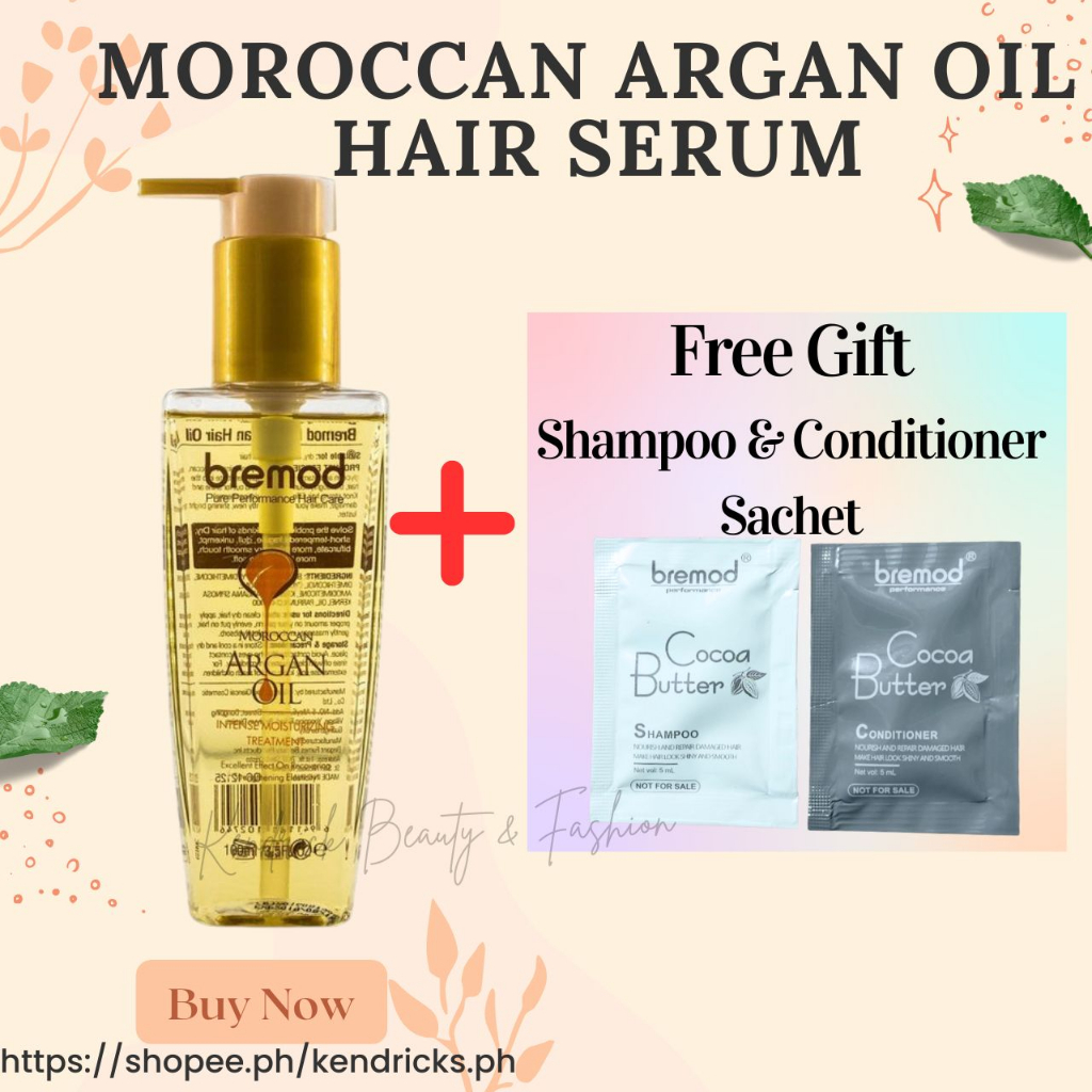 Bremod Hair Serum Vitamin E Argan Oil Serum good for Dry, Frizzy, Newly rebonding hair 100ml