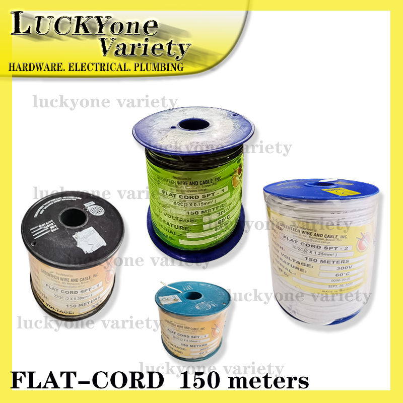 Flat Cord Wire Boston 22/2c, 18/2c, 16/2c ( White & BLack ) 150 Meters ...
