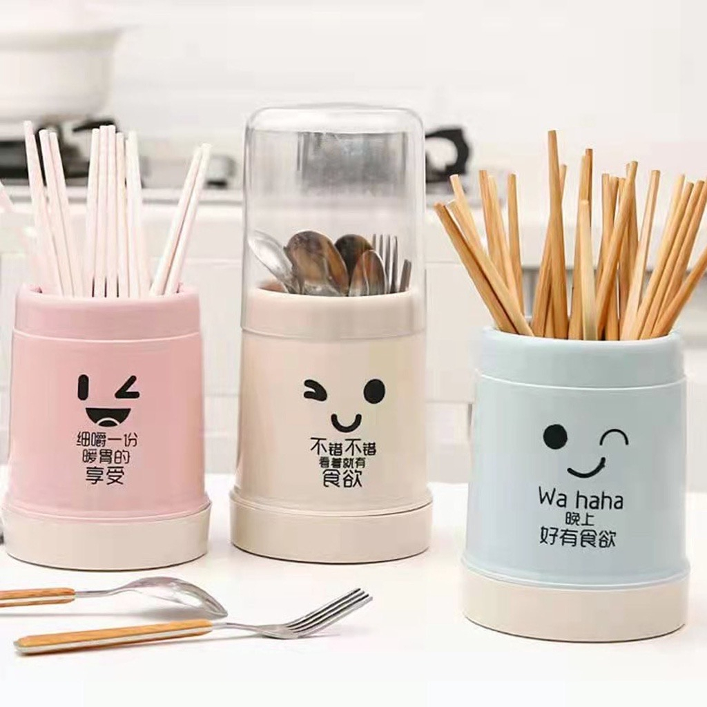 Dustproof Chopstick Holder Cylinder Detachable Cage Flatware Rack Spoon