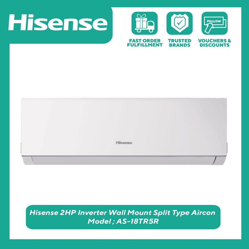Hisense As 18tr5r 2hp Wall Mount Split Typeinverter Aircon Energy Saving 2hp And Fast Cooling 4851