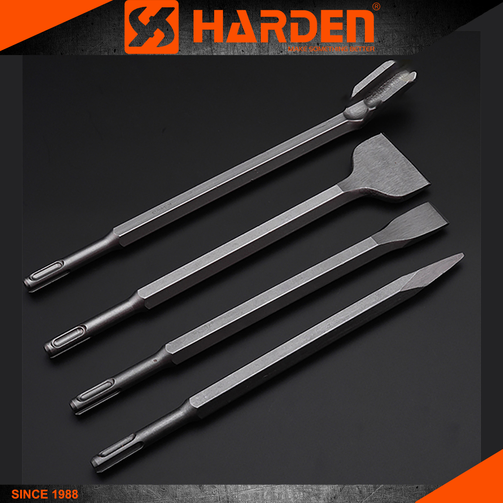 Harden 14X250mm SDSPLUS Point, Flat, Extra Flat, U Type Chisel
