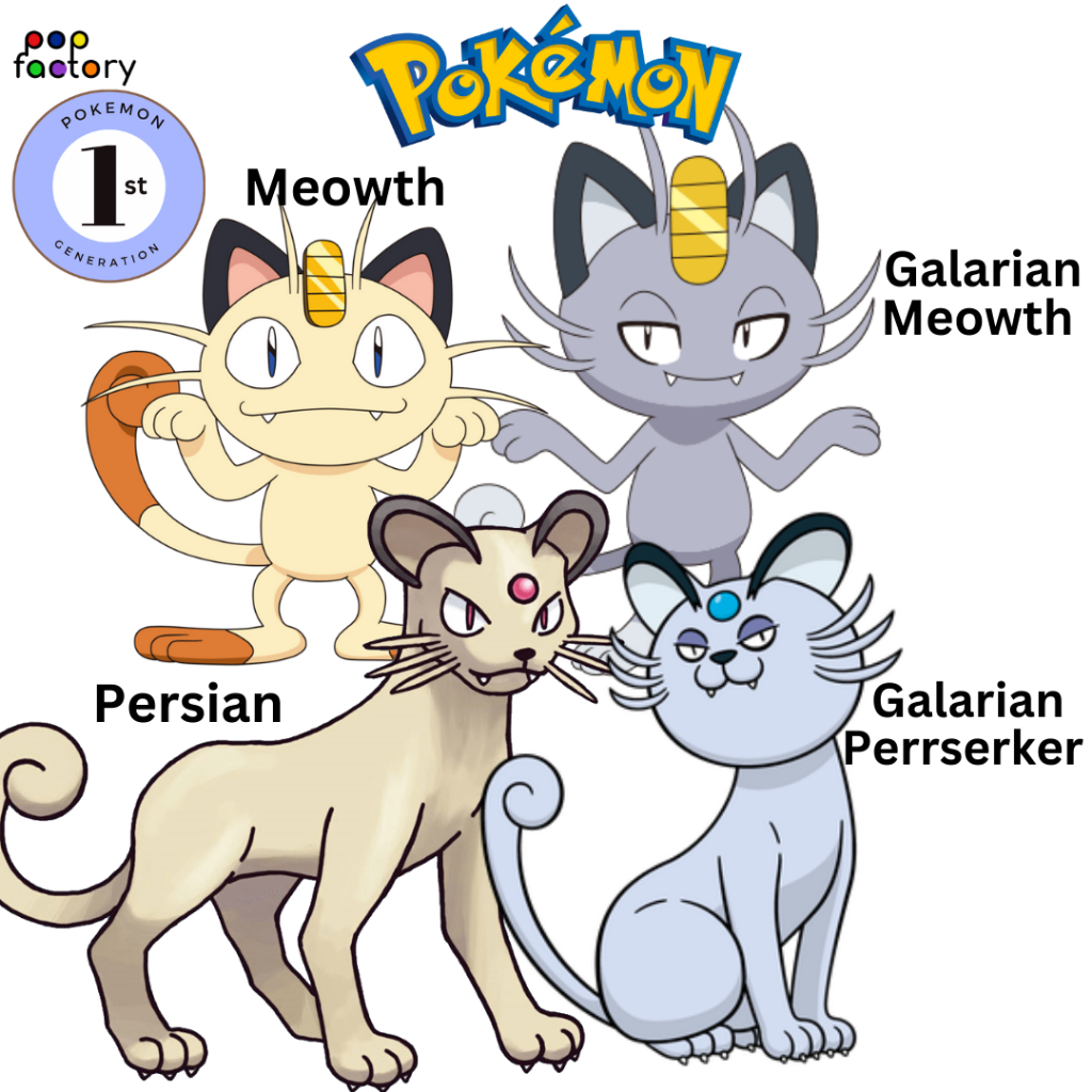 Meowth & Persian , Galarian Meowth & Galarian Perrserker Pokemon Cards ...