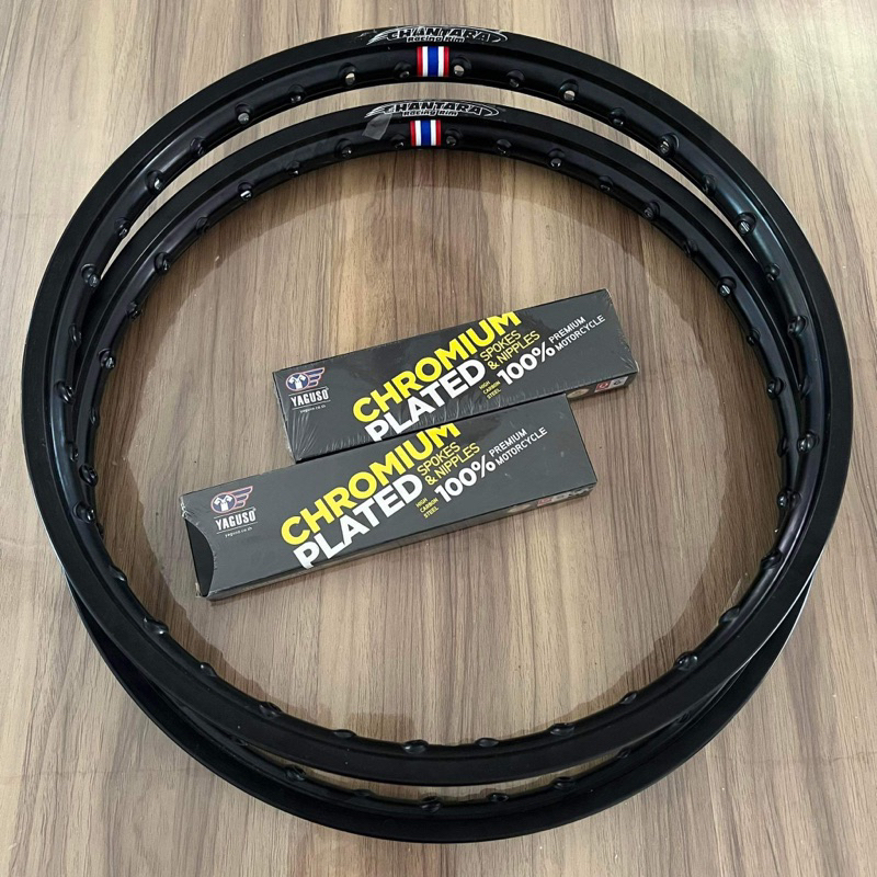 Chantara Thai Rim set with chrome spoke 9x161 and 9x184 | Shopee ...