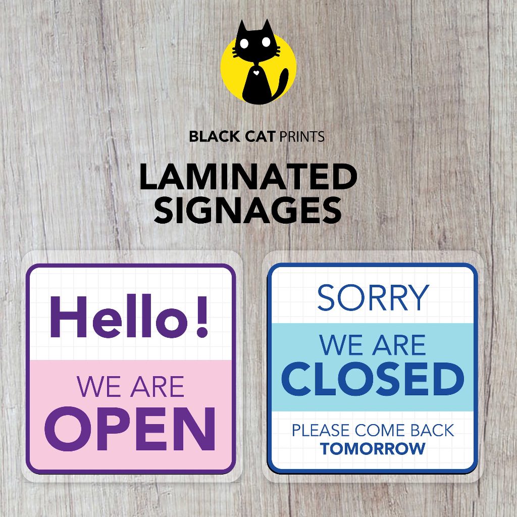 We are Open / We are Closed Square Signs / Laminated Signages / Sign ...