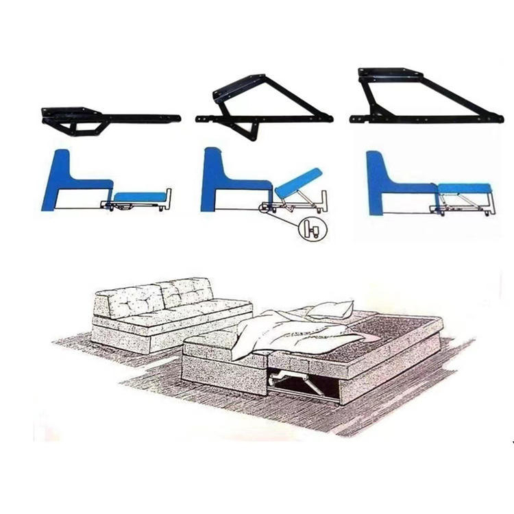 Drawer type bed hinge sofa bed accessories invisible stretch pull type movable hinge sofa bed