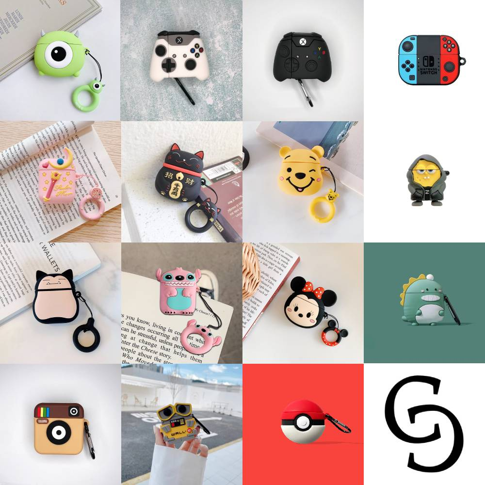 Cute Cartoons Silicone case cover protector For Airpods Pro 1st and 2nd ...