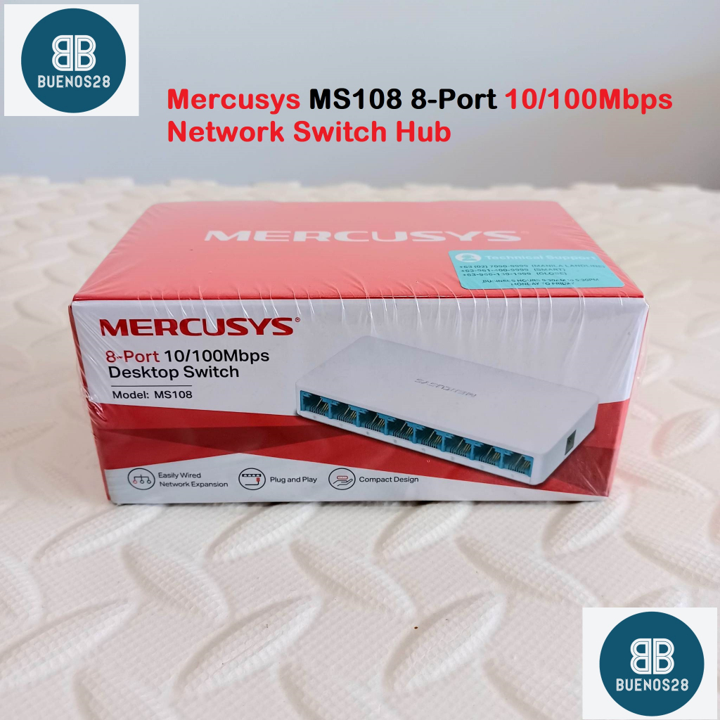 Mercusys MS108 8Port 10/100Mbps Desktop Switch Network Switch Hub
