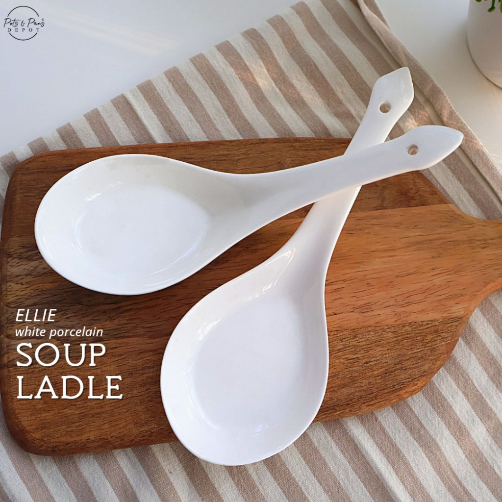 Ellie White Porcelain Soup Ladle Shopee Philippines
