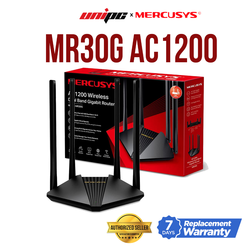 Mercusys MR30G AC1200 Wireless Dual Band Gigabit Router UniPC Shopee