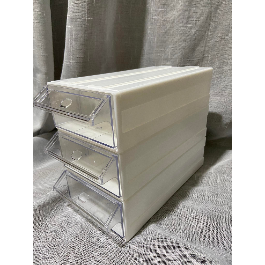 Stackable Transparent Desktop Drawer Organizer Storage Box Size # 4 ...