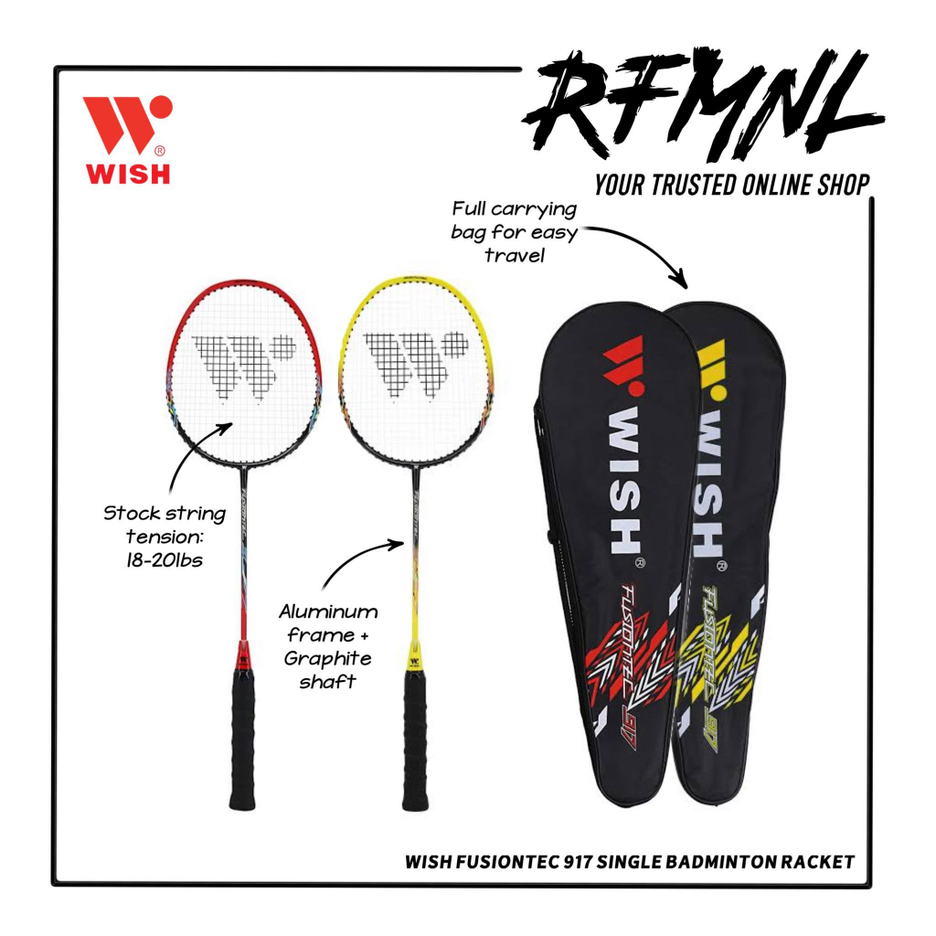 Wish Fusiontec 917 Single Badminton Racket Shopee Philippines